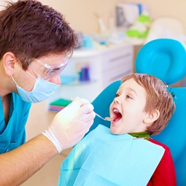 young boy at dentist