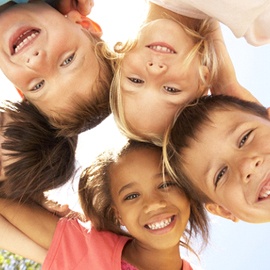 Group of children smiling