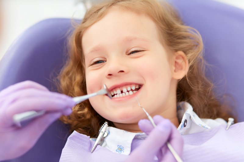 Child at pediatric dentist