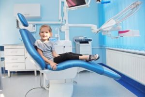 young girl at dentist