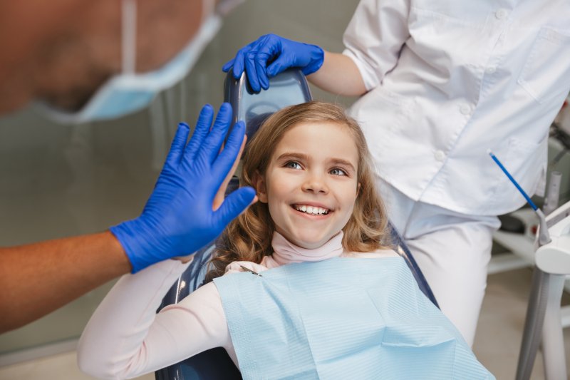 Child at children's dentist in Midland