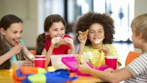 Children eating lunch