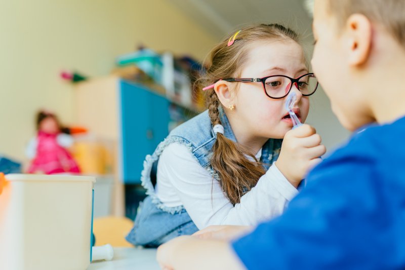 Child with special needs at the dentist